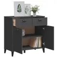 Buffet VIKEN gris anthracite 80x40x80 cm bois massif de pin