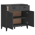 Buffet VIKEN gris anthracite 80x40x80 cm bois massif de pin