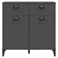 Buffet VIKEN gris anthracite 80x40x80 cm bois massif de pin