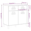 Buffet VIKEN gris anthracite 80x40x80 cm bois massif de pin