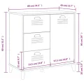 Buffet VIKEN gris anthracite 80x40x80 cm bois massif de pin
