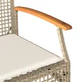 Banc de jardin avec coussin beige résine tressée et acacia
