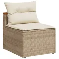 Canapés de jardin sans accoudoirs avec coussins 2 pcs beige