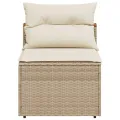 Canapés de jardin sans accoudoirs avec coussins 2 pcs beige
