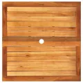 Table de jardin gris 80x80x74 cm résine tressée et bois acacia
