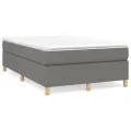 cadre de lit avec matelas gris foncé 120x190cm tissu