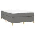 cadre de lit avec matelas gris foncé 120x190cm tissu