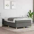 cadre de lit avec matelas gris foncé 120x190cm tissu