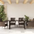 Table de jardin dessus en verre marron 190x80x74 cm