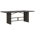 Table de jardin dessus en verre marron 190x80x74 cm