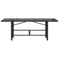 Table de jardin dessus en verre marron 190x80x74 cm