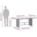 Table de jardin dessus en verre marron 190x80x74 cm