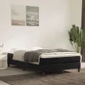 cadre de lit avec matelas noir 120x190 cm velours