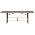 Table de jardin dessus en verre beige 190x80x74 cm