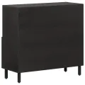 Armoire latérale noir 80x33x75 cm bois massif de manguier