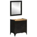 Ensemble de meubles salle de bain 2 pcs fer et bois de manguier