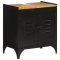Ensemble de meubles salle de bain 2 pcs fer et bois de manguier