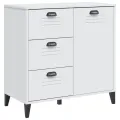 Buffet VIKEN blanc 80x40x80 cm bois massif de pin