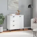 Buffet VIKEN blanc 80x40x80 cm bois massif de pin