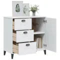 Buffet VIKEN blanc 80x40x80 cm bois massif de pin