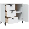 Buffet VIKEN blanc 80x40x80 cm bois massif de pin
