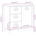 Buffet VIKEN blanc 80x40x80 cm bois massif de pin