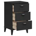 Table de chevet VIKEN noir bois de pin solide