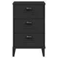 Table de chevet VIKEN noir bois de pin solide