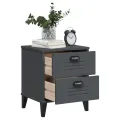 Table de chevet VIKEN gris anthracite bois de pin solide
