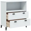 Bibliothèque VIKEN blanc 80x40x90 cm bois massif de pin