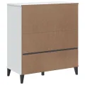 Bibliothèque VIKEN blanc 80x40x90 cm bois massif de pin