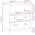 Bibliothèque VIKEN blanc 80x40x90 cm bois massif de pin