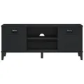 Banc à chaussures VIKEN noir 106x35x45 cm bois massif de pin