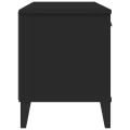 Banc à chaussures VIKEN noir 106x35x45 cm bois massif de pin