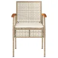 Chaises de jardin coussins lot de 4 beige résine tressée acacia