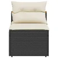 Canapés de jardin sans accoudoirs avec coussins 2 pcs noir