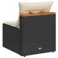 Canapés de jardin sans accoudoirs avec coussins 2 pcs noir