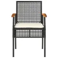Chaises de jardin coussins lot de 2 noir résine tressée acacia