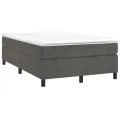 cadre de lit et matelas gris foncé 120x190cm velours