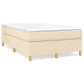 cadre de lit avec matelas crème 120x190 cm tissu