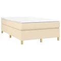 cadre de lit avec matelas crème 120x190 cm tissu