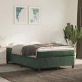 cadre de lit avec matelas vert foncé 120x190 cm