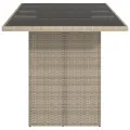 Table de jardin dessus en verre gris clair 190x80x74 cm