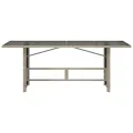 Table de jardin dessus en verre gris clair 190x80x74 cm