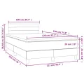 cadre de lit matelas et LED noir 120x190 cm tissu