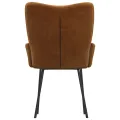 Chaises à manger lot de 2 Marron Velours
