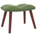 Chaise de relaxation avec repose-pied Vert clair Velours