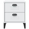 Table de chevet VIKEN blanc bois de pin solide