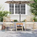 Chaises de jardin coussins lot de 2 beige résine tressée acacia