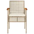 Chaises de jardin coussins lot de 2 beige résine tressée acacia